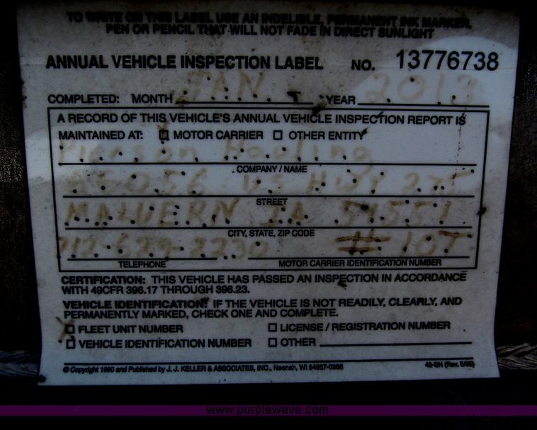 image for item F7113 1992 Walker stainless steel tanker trailer