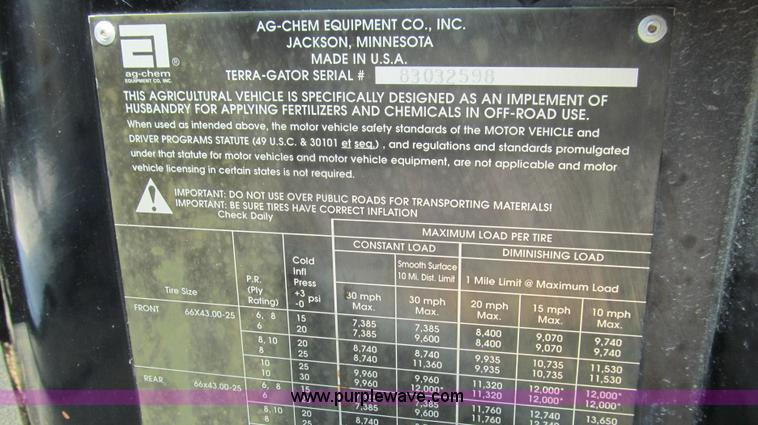 image for item G2087 1998 Ag-Chem TerraGator 8103 dry spreader truck