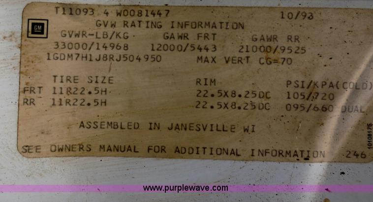 image for item D5957 1994 GMC TopKick service truck