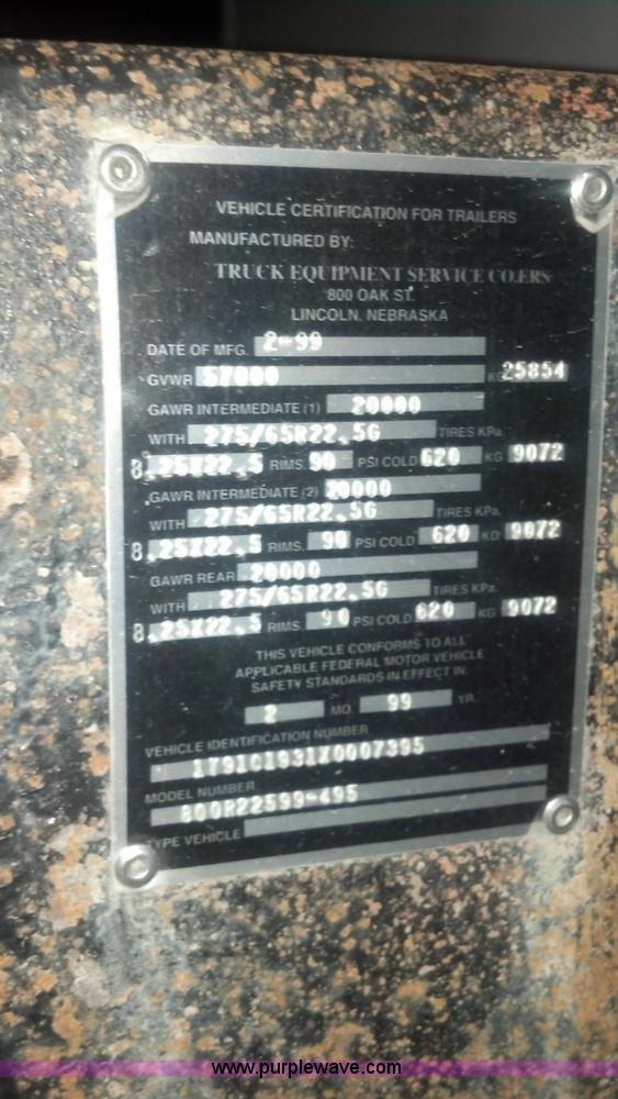 image for item F7112 1999 Cornhusker triple axle 14' pup dump trailer