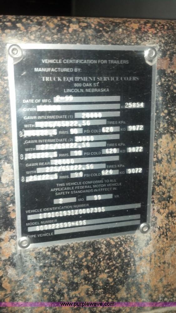 image for item F7112 1999 Cornhusker triple axle 14' pup dump trailer