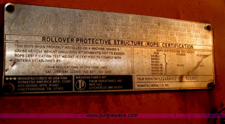 image for item F7118 Komatsu WA450 articulated wheel loader