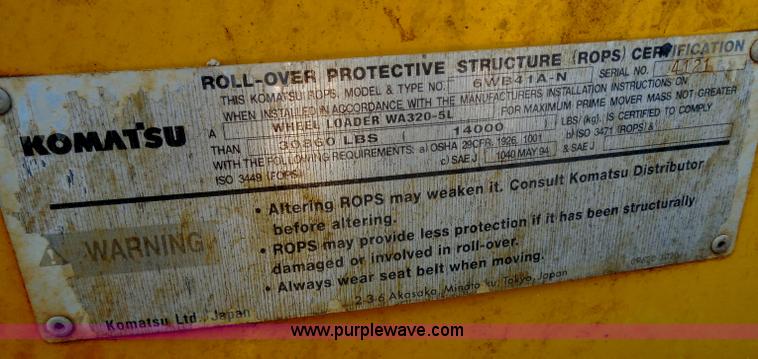 image for item E7638 2006 Komatsu WA320-5L wheel loader