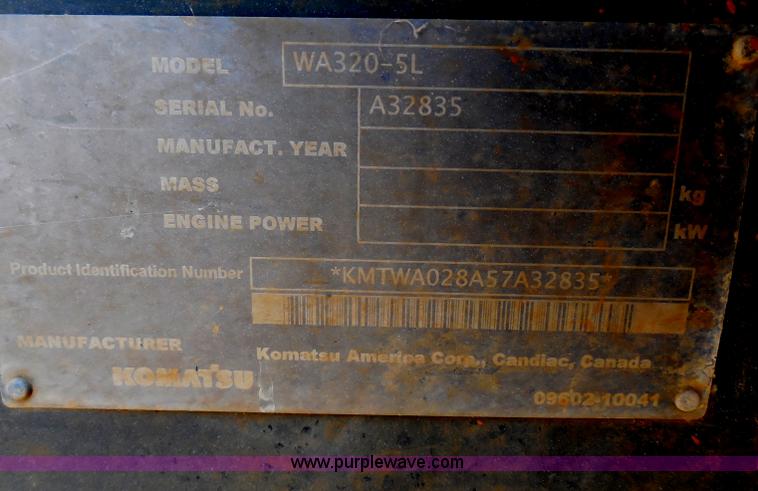 image for item E7638 2006 Komatsu WA320-5L wheel loader