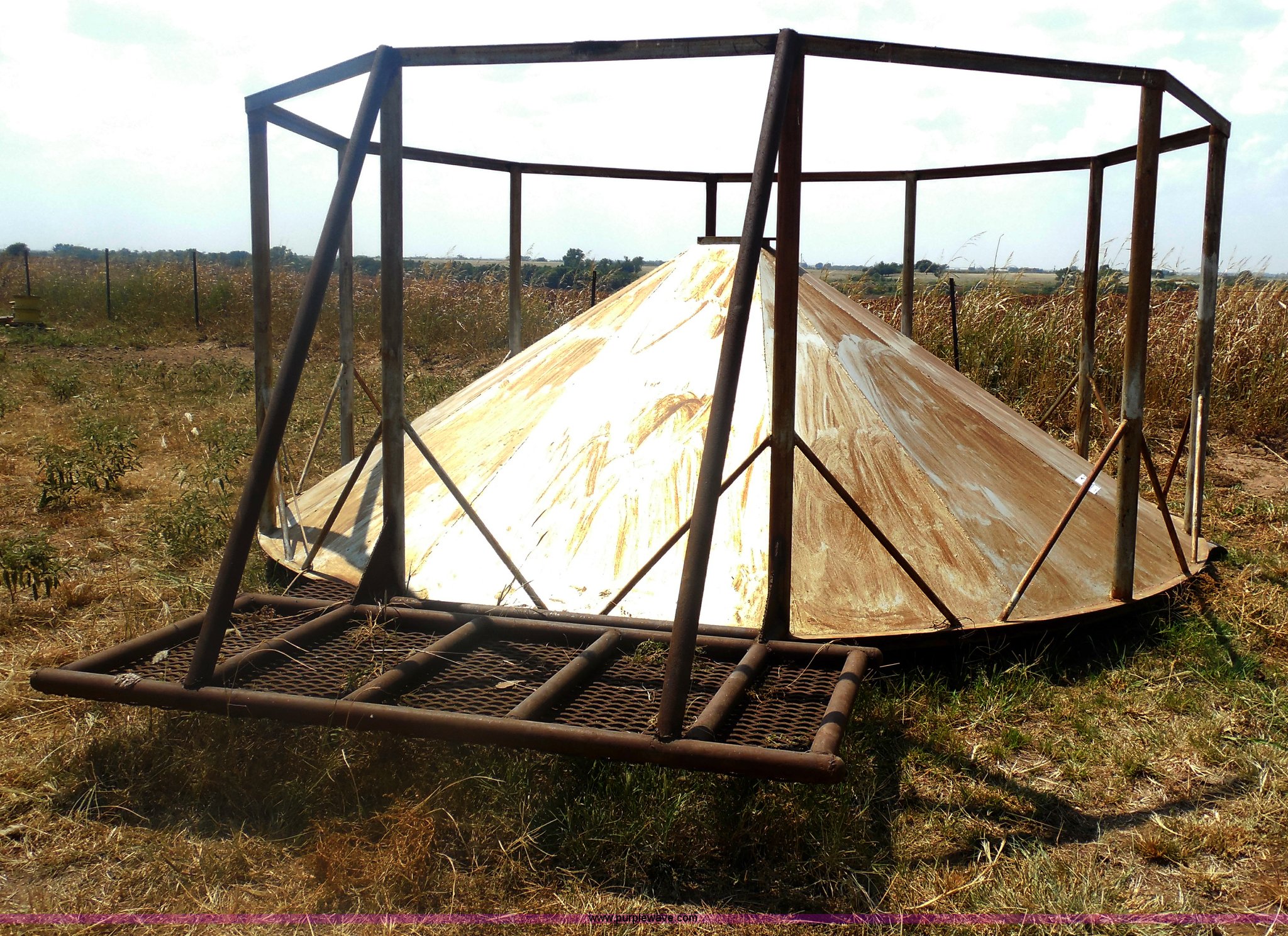 Custom built grain bin hopper bottom in Pocasset, OK Item E7687 sold