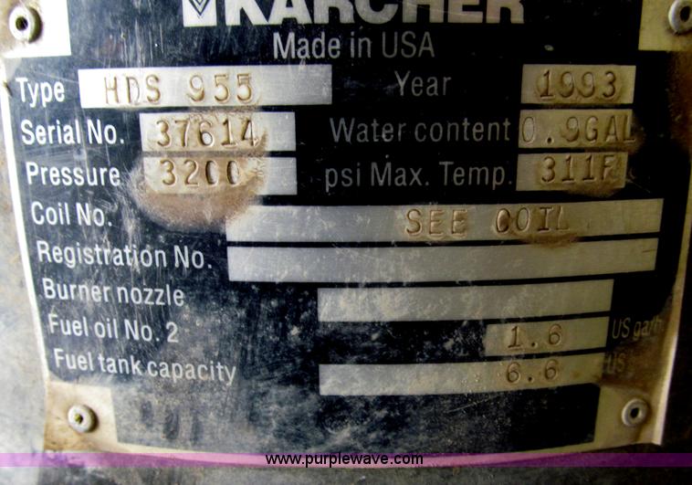 image for item AE9454 1993 Karcher 955 portable hot water pressure washer