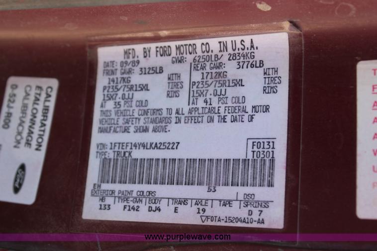 image for item H6930 1990 Ford F150 pickup truck