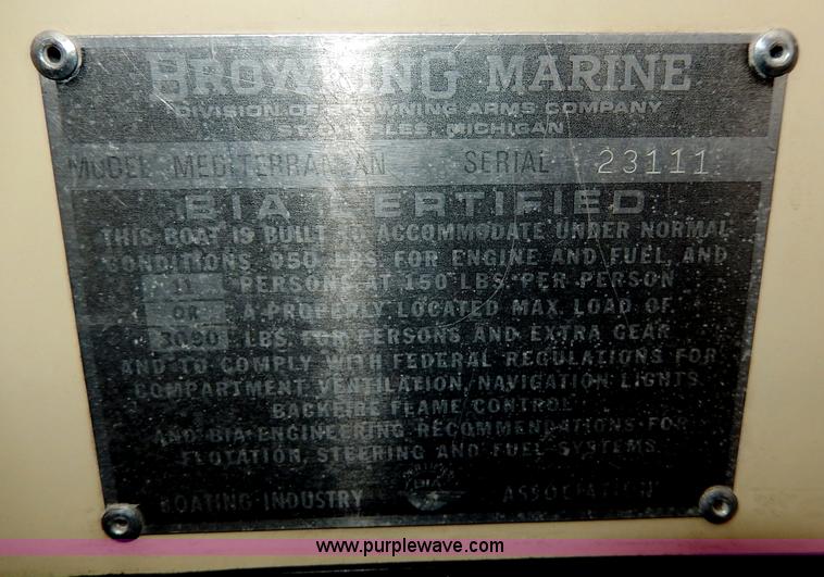 image for item I4300 1972 Browning Runabout Mediterranean cuddy cabin boat