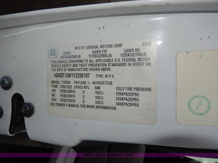 image for item I4301 2000 GMC Jimmy Envoy SLT SUV