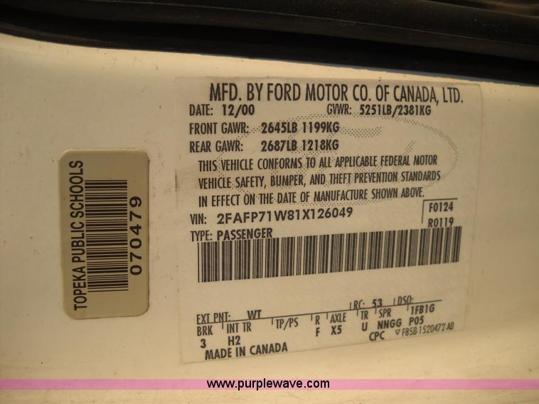 image for item C1394 2001 Ford Crown Victoria Police Interceptor