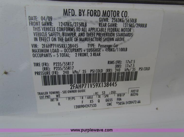 image for item G4149 2009 Ford Crown Victoria Police Interceptor