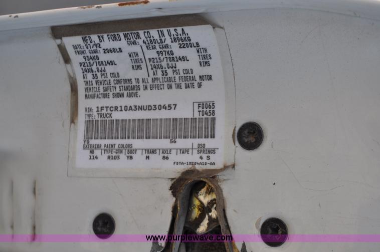 image for item G6071 1992 Ford Ranger pickup truck