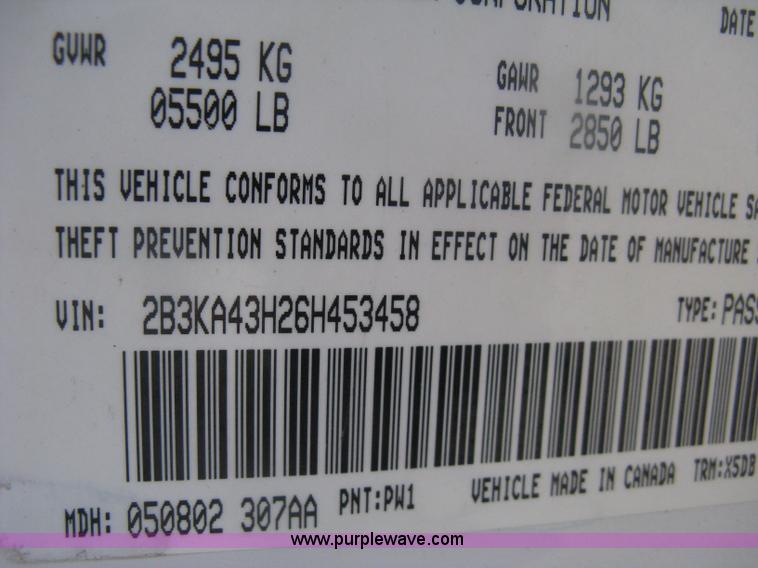 image for item H6421 2006 Dodge Charger SXT