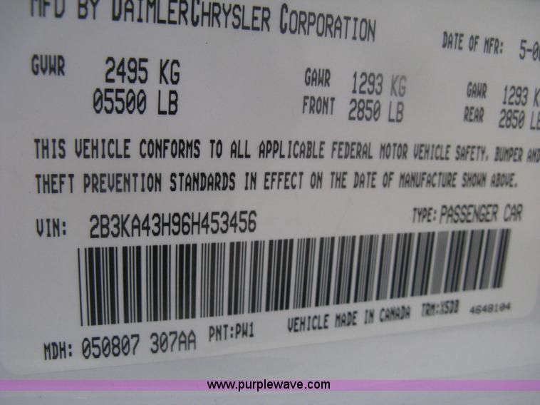 image for item H6422 2006 Dodge Charger SXT