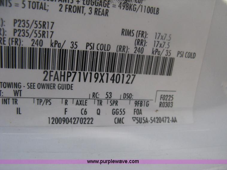 image for item H6427 2009 Ford Crown Victoria Police Interceptor