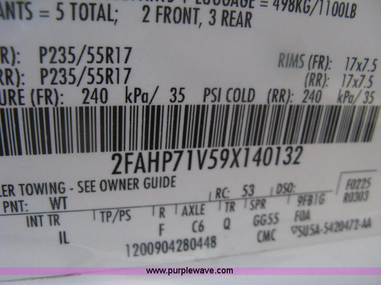 image for item H6428 2009 Ford Crown Victoria Police Interceptor