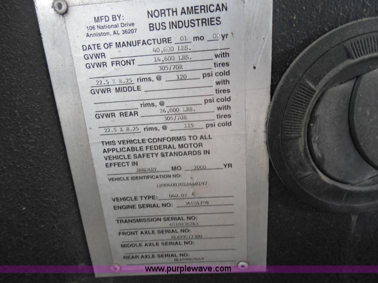 image for item H6689 2000 NABI 40' passenger bus