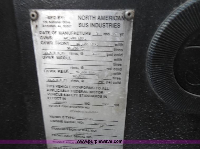 image for item H6693 2000 NABI 40' passenger bus