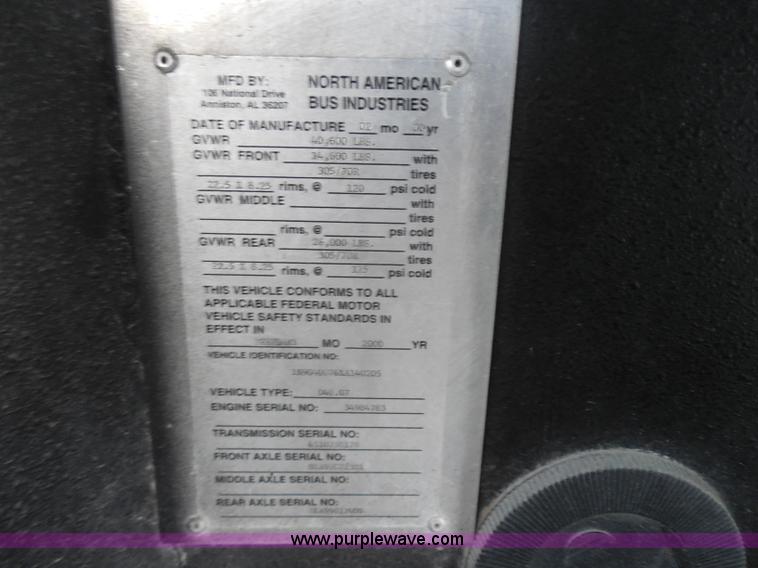 image for item H6695 2000 NABI 40' passenger bus