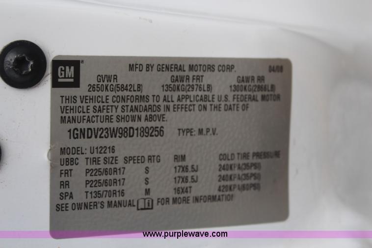 image for item H6971 2008 Chevrolet Uplander LS SUV