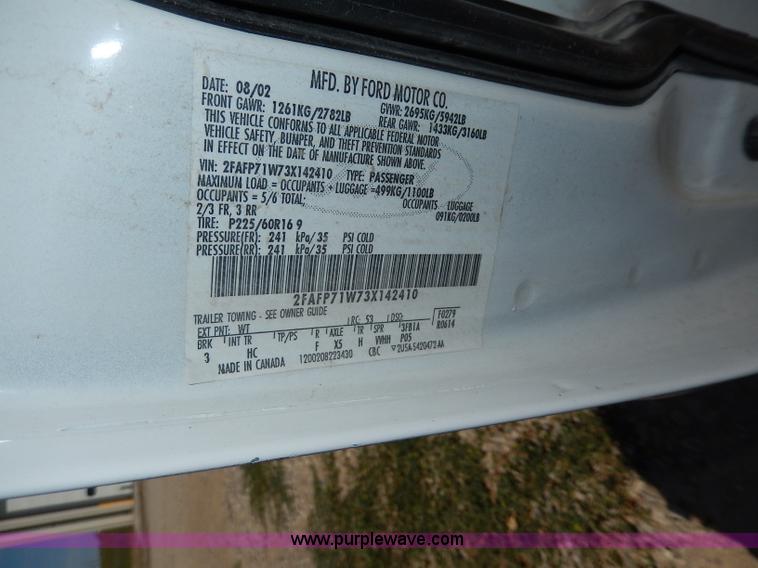 image for item I4366 2003 Ford Crown Victoria Police Interceptor