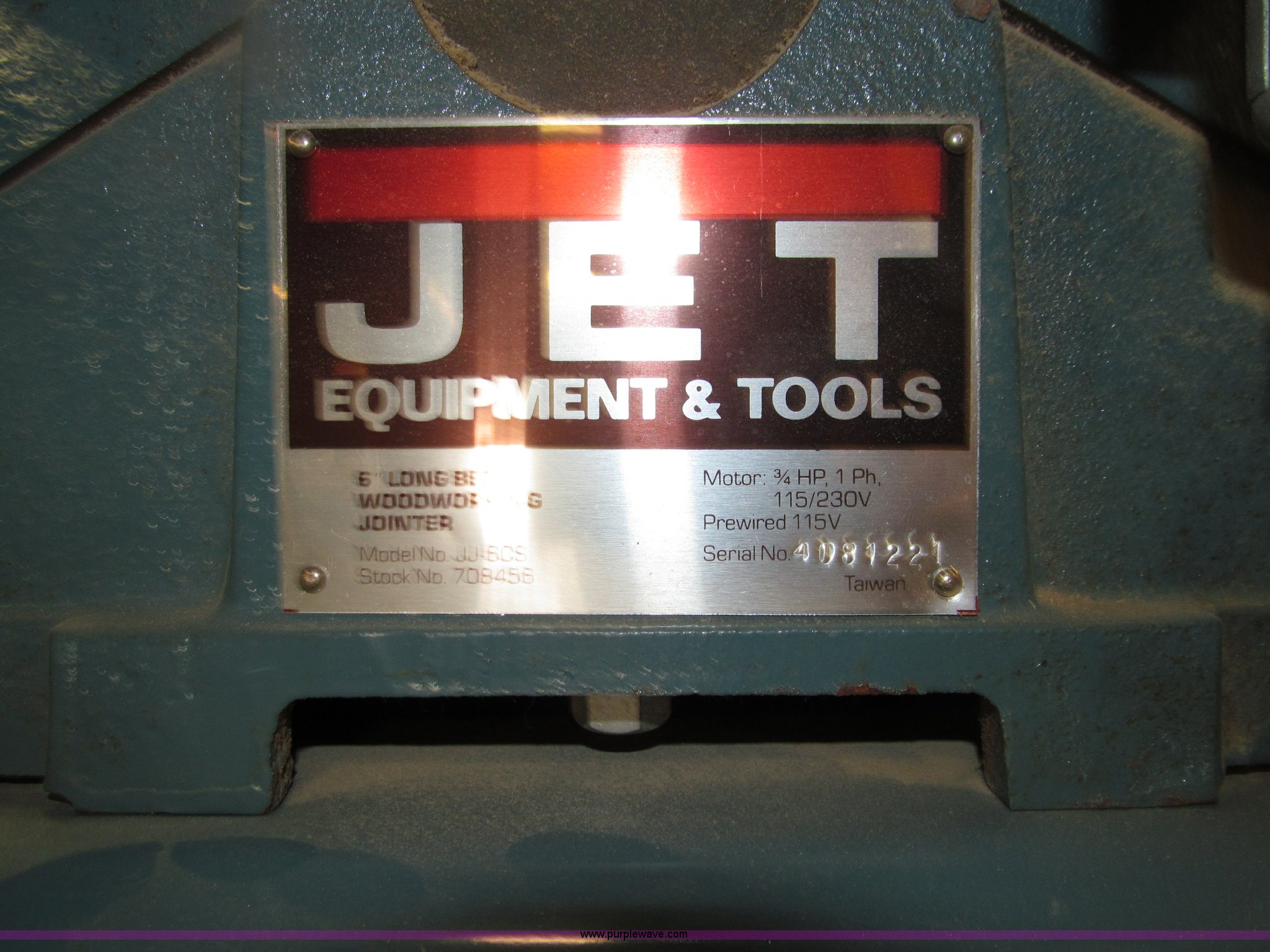 Jet JJ6CS planer in Des Moines, IA Item D7488 sold Purple Wave