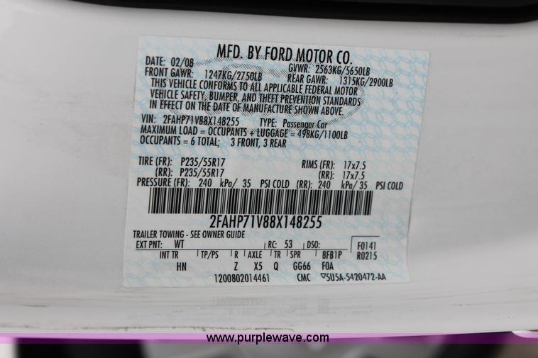 image for item H6372 2008 Ford Crown Victoria Police Interceptor