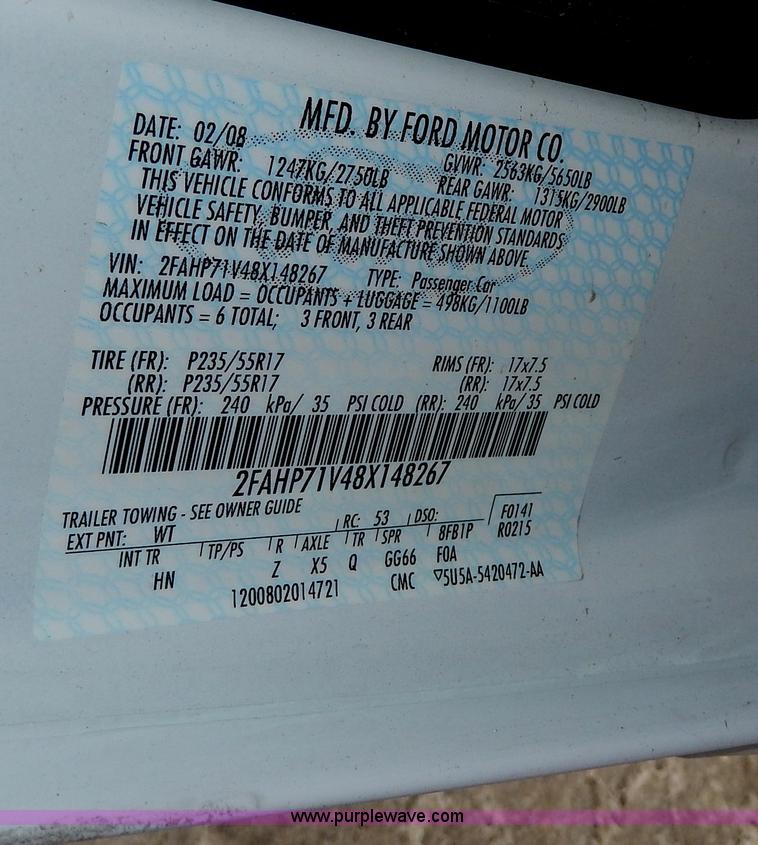 image for item H9736 2008 Ford Crown Victoria Police Interceptor