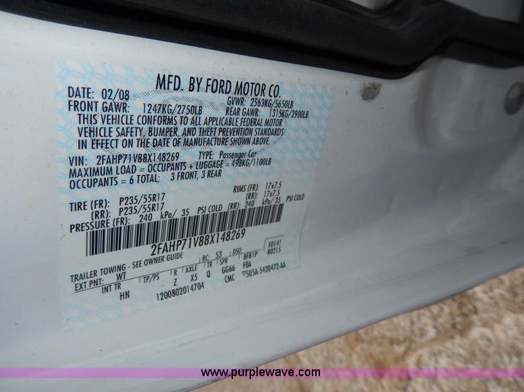 image for item H9741 2008 Ford Crown Victoria Police Interceptor