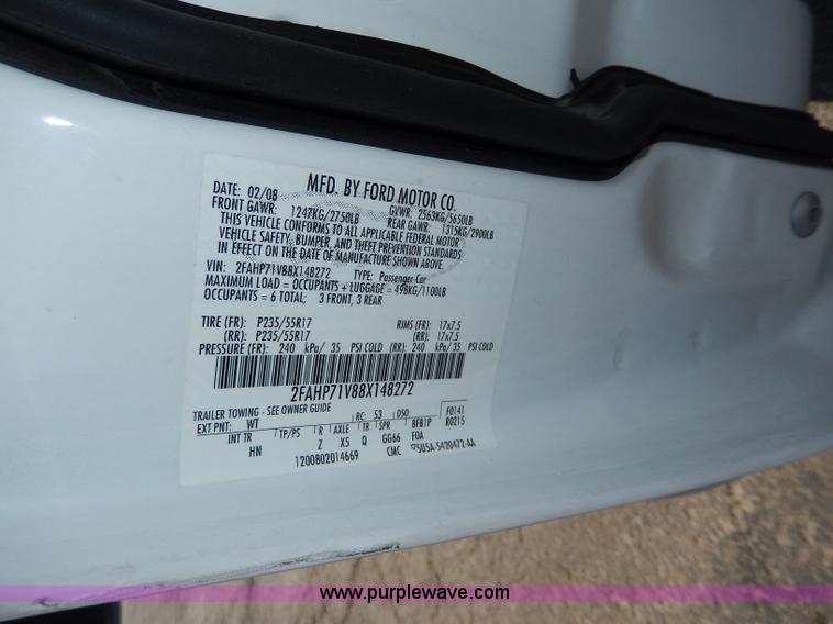 image for item H9742 2008 Ford Crown Victoria Police Interceptor