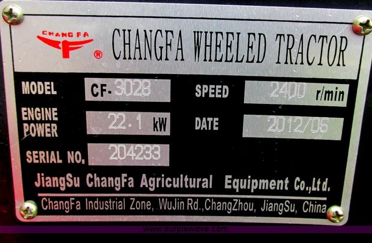image for item E7370 2012 Changfa 3028 MFWD tractor