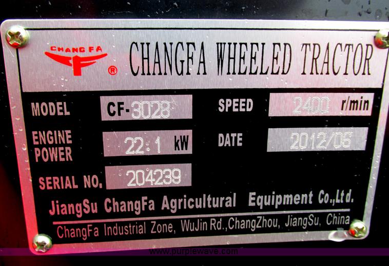 image for item E7373 2012 Changfa 3028 MFWD tractor