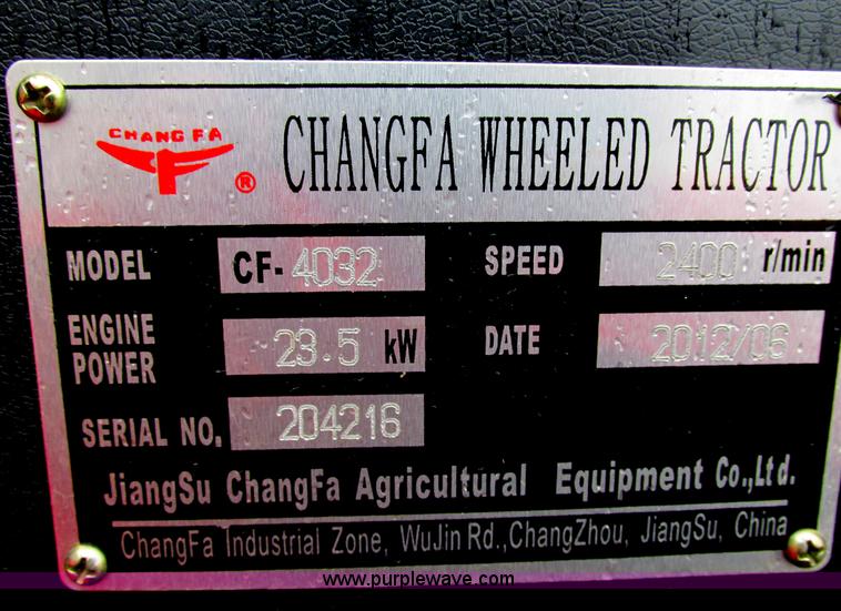 image for item E7378 2012 Changfa 4032 MFWD tractor