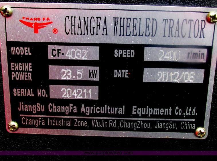 image for item E7380 2012 Changfa 4032 MFWD tractor