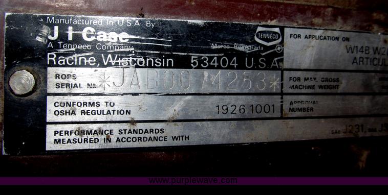 image for item F7127 1988 Case W14B wheel loader