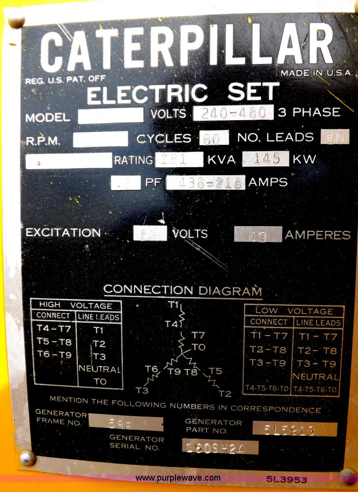 image for item I7554 Caterpillar G3420 generator