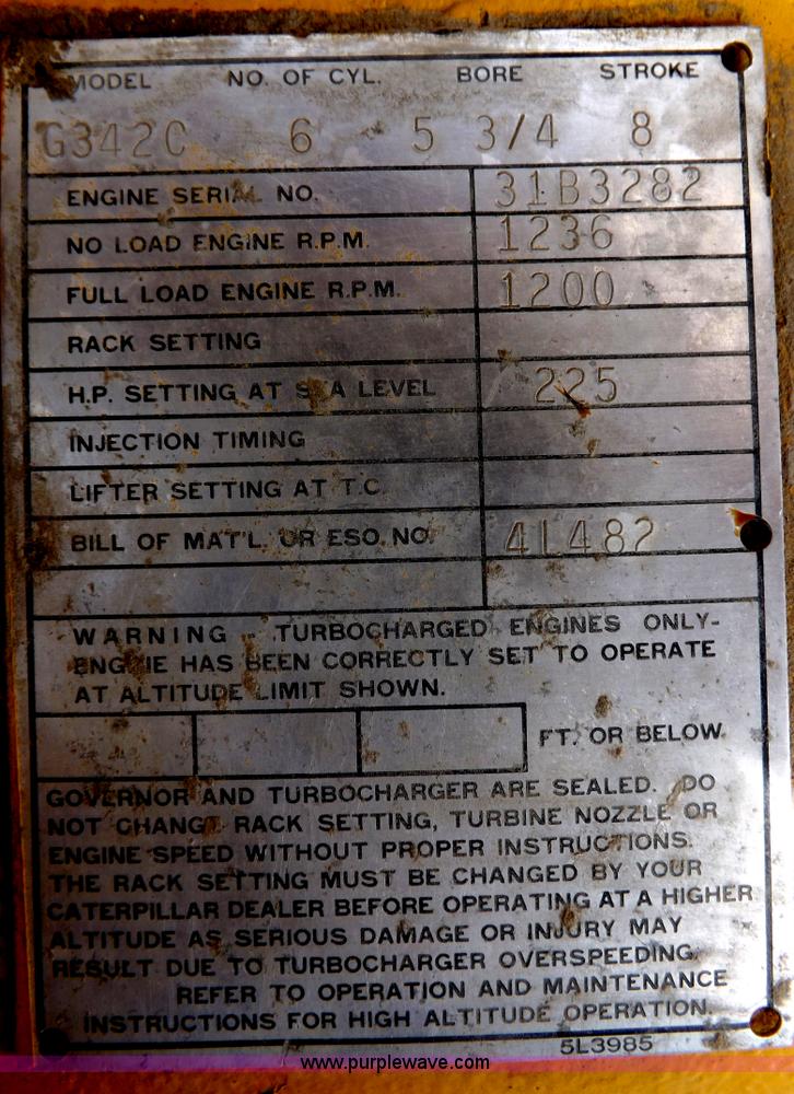 image for item I7554 Caterpillar G3420 generator