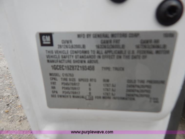 image for item B5840 2007 Chevrolet Silverado 1500 Ext.Cab pickup truck