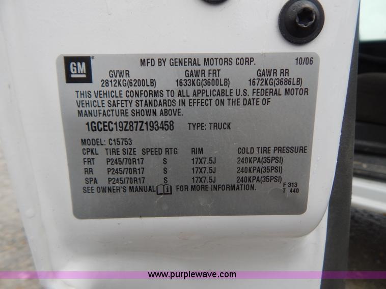 image for item B5840 2007 Chevrolet Silverado 1500 Ext.Cab pickup truck