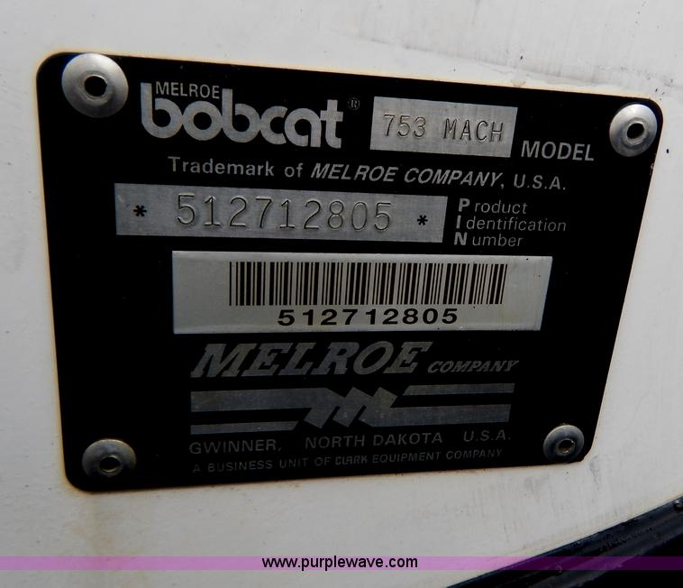 image for item B5845 1994 Bobcat 753 skid steer
