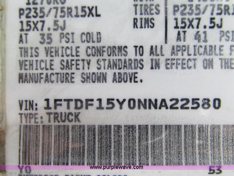 image for item G9437 1992 Ford F150 pickup truck