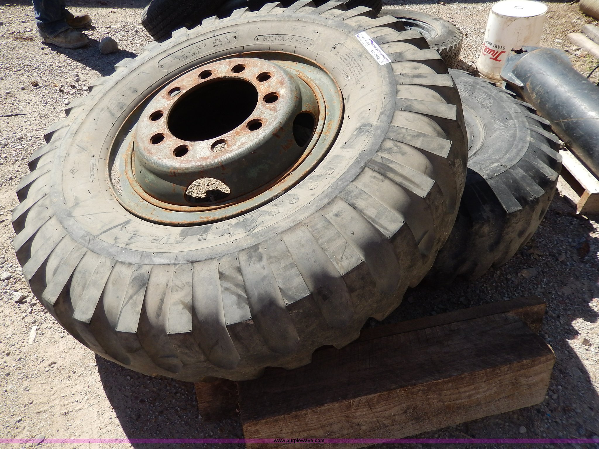 (2) 12.0020 military tires in Kansas City, KS Item AV9558 sold Purple Wave