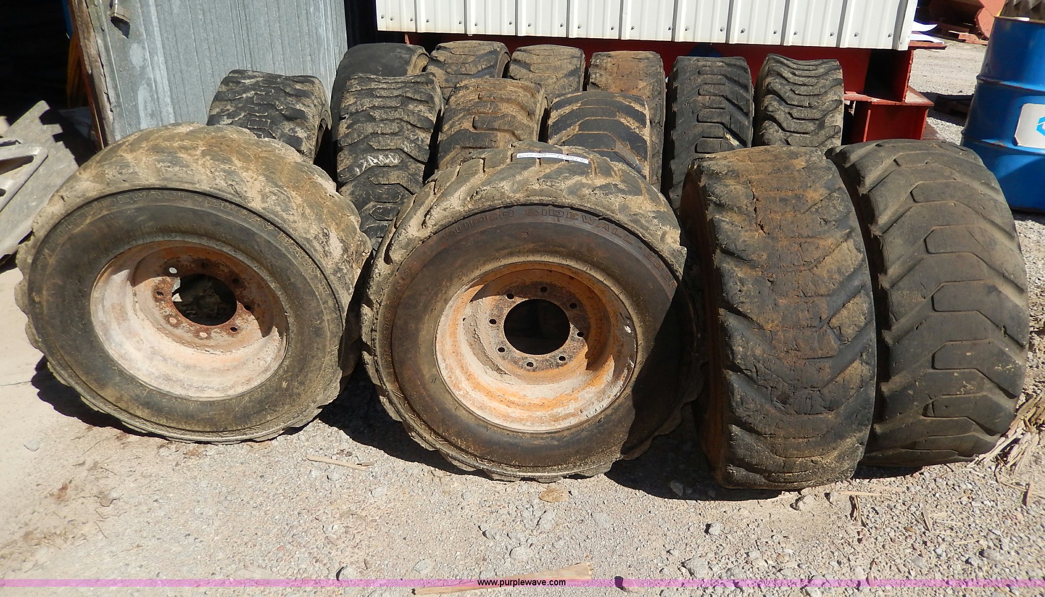 (14) 12X16.5 skid steer tires in Kansas City, KS Item AV9561 sold Purple Wave
