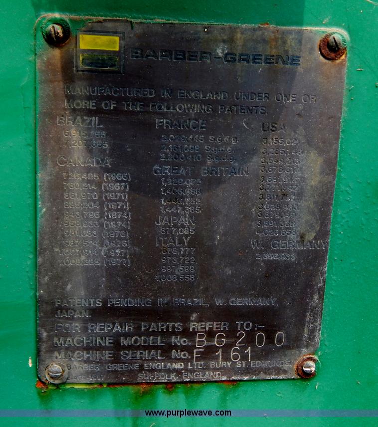 image for item B5829 Barber Greene BG200 paver