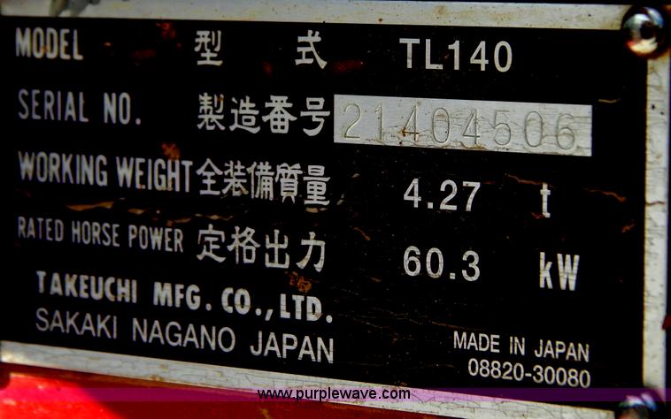 image for item B5848 2006 Takeuchi TL140 track skid steer