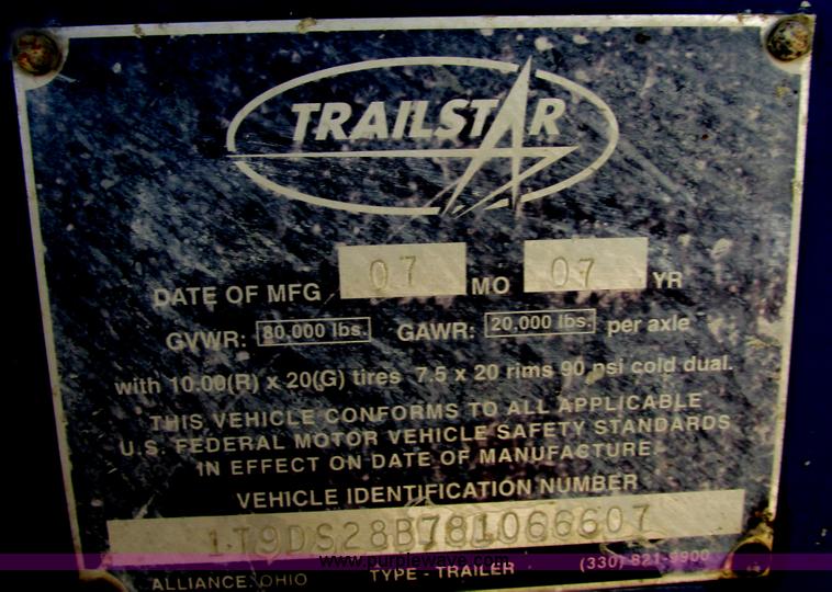 image for item E7353 2008 Trailstar 28' dump trailer