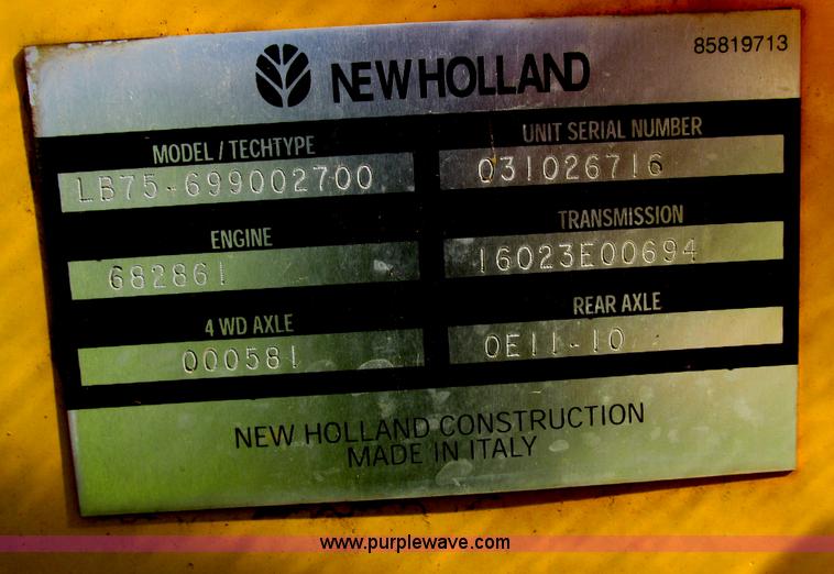 image for item E7365 2001 New Holland LB75 backhoe