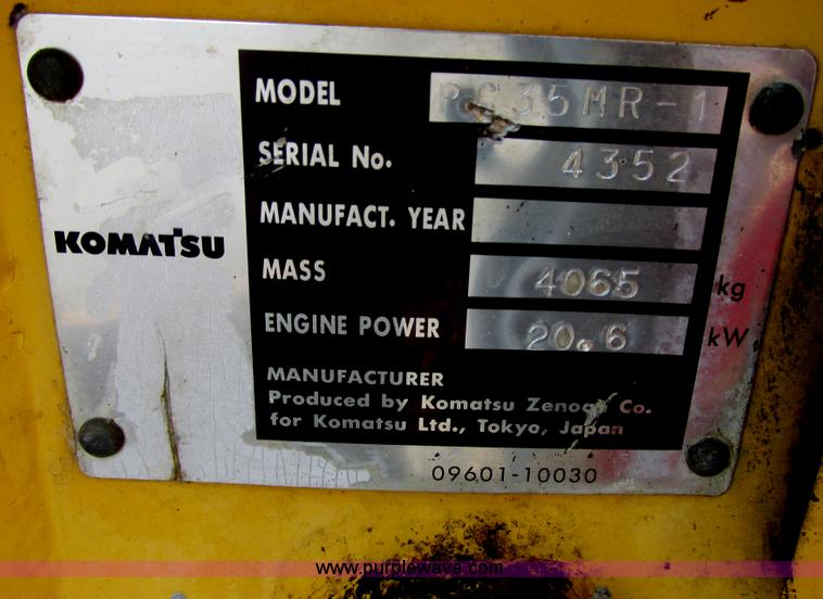 image for item E7385 2006 Komatsu PC35MR-1 mini excavator