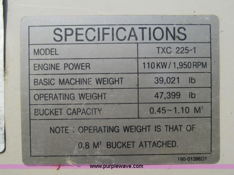 image for item G9439 Terex TXC225-1 excavator