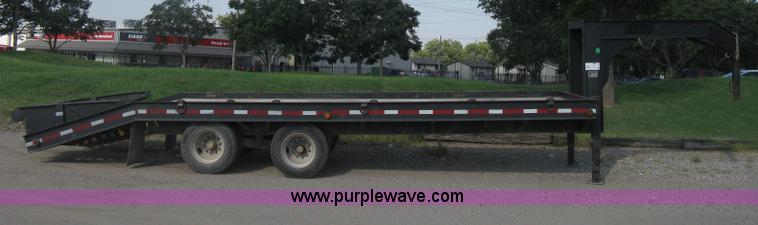image for item H6393 2000 Belshe DT255 gooseneck equipment trailer